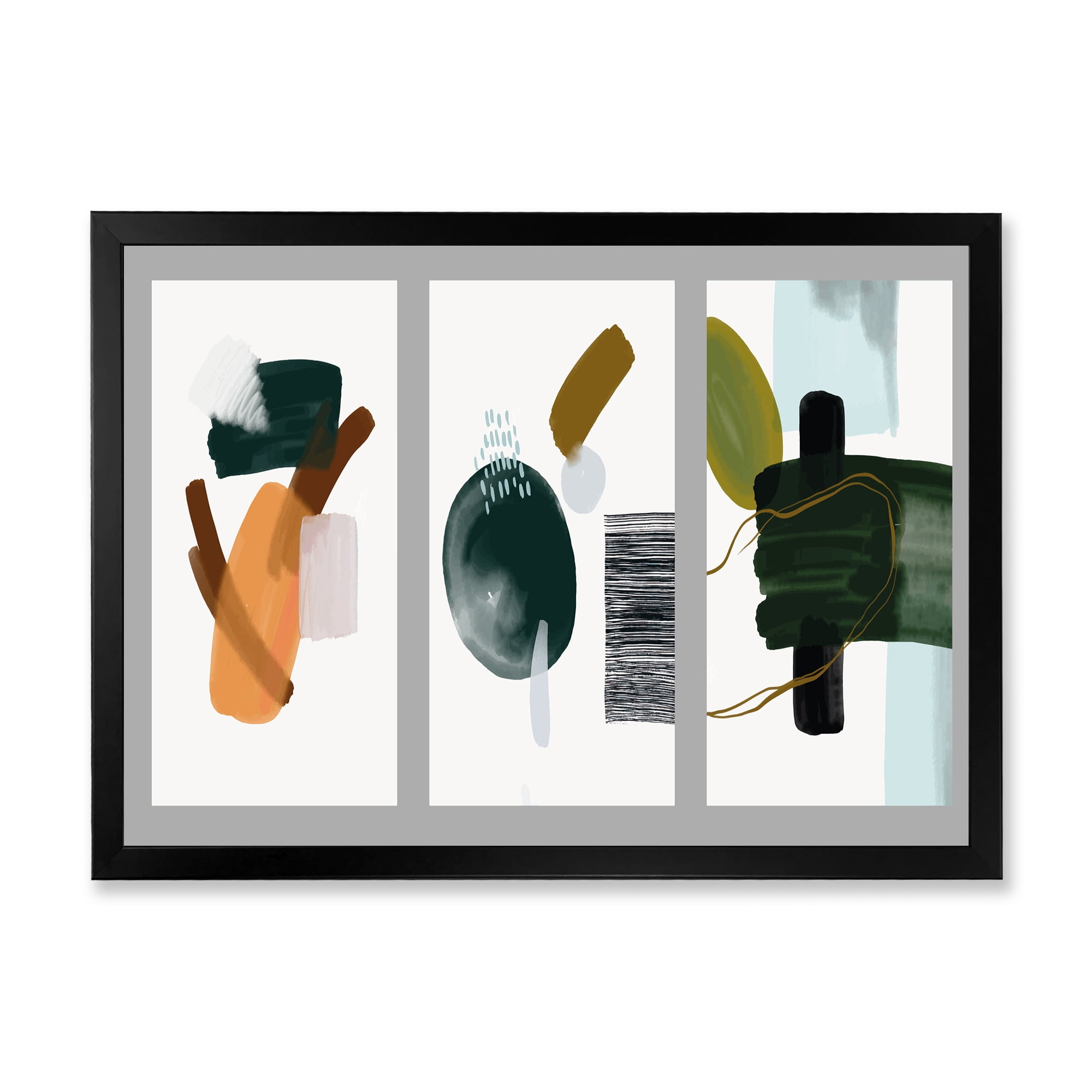 Designart 'Compostion Minimalistic of Organic Shapes IV' Modern Framed Art Print