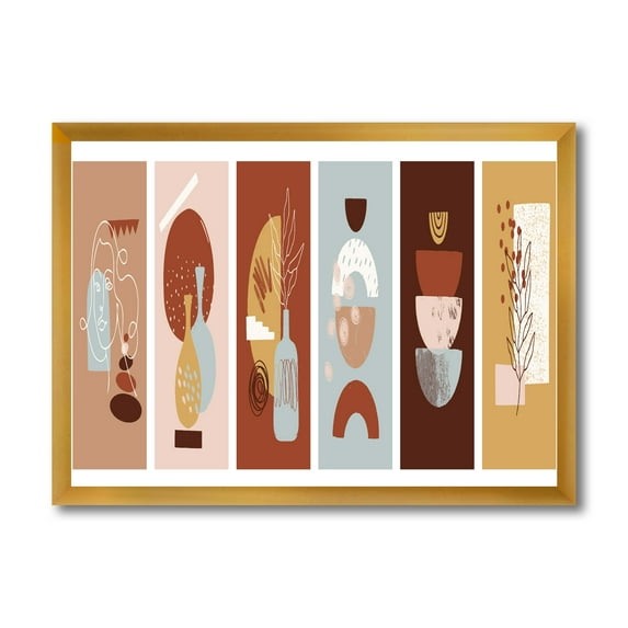 Designart 'Compostion Minimalistic of Organic Shapes V' Modern Framed Art Print