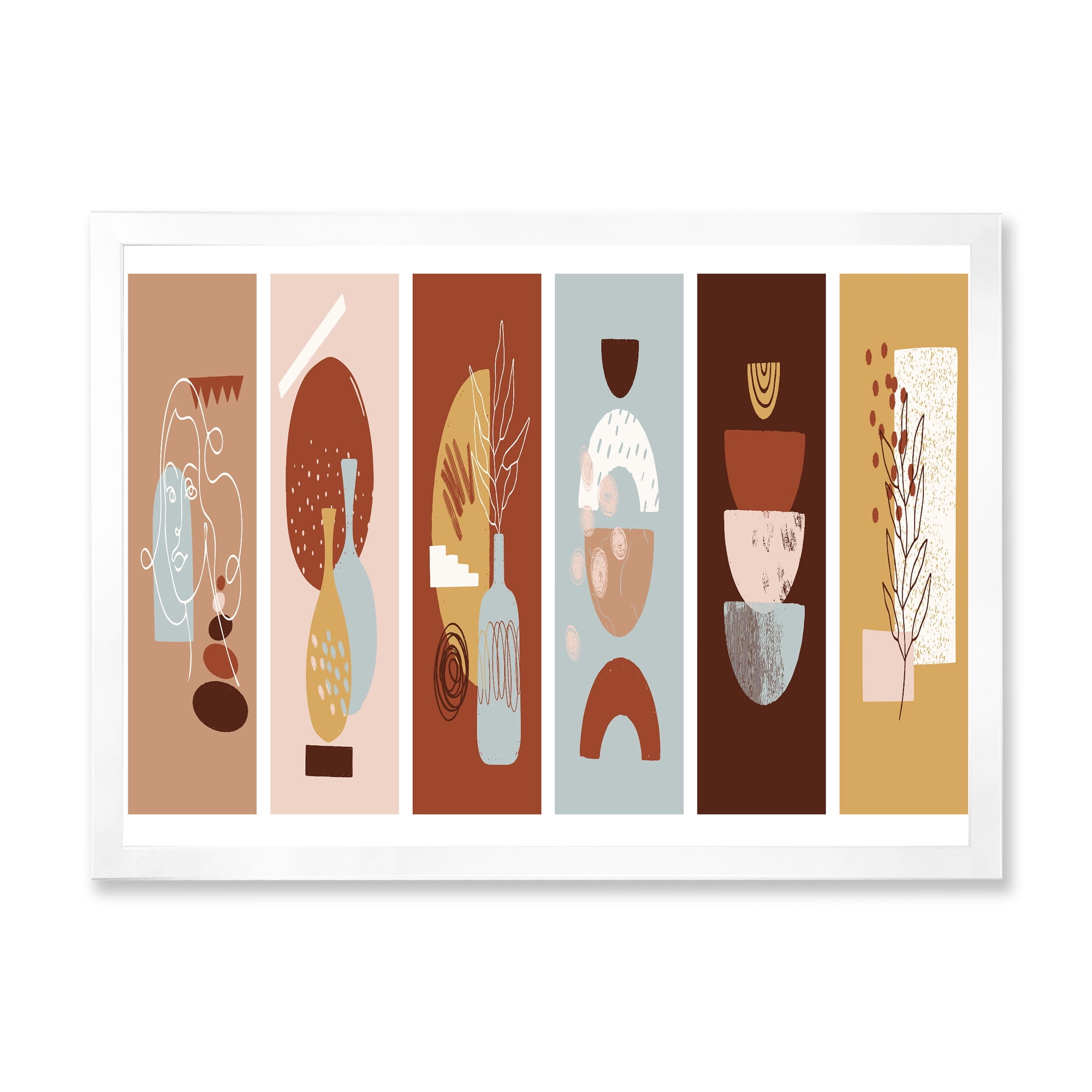 Designart 'Compostion Minimalistic of Organic Shapes V' Modern Framed Art Print