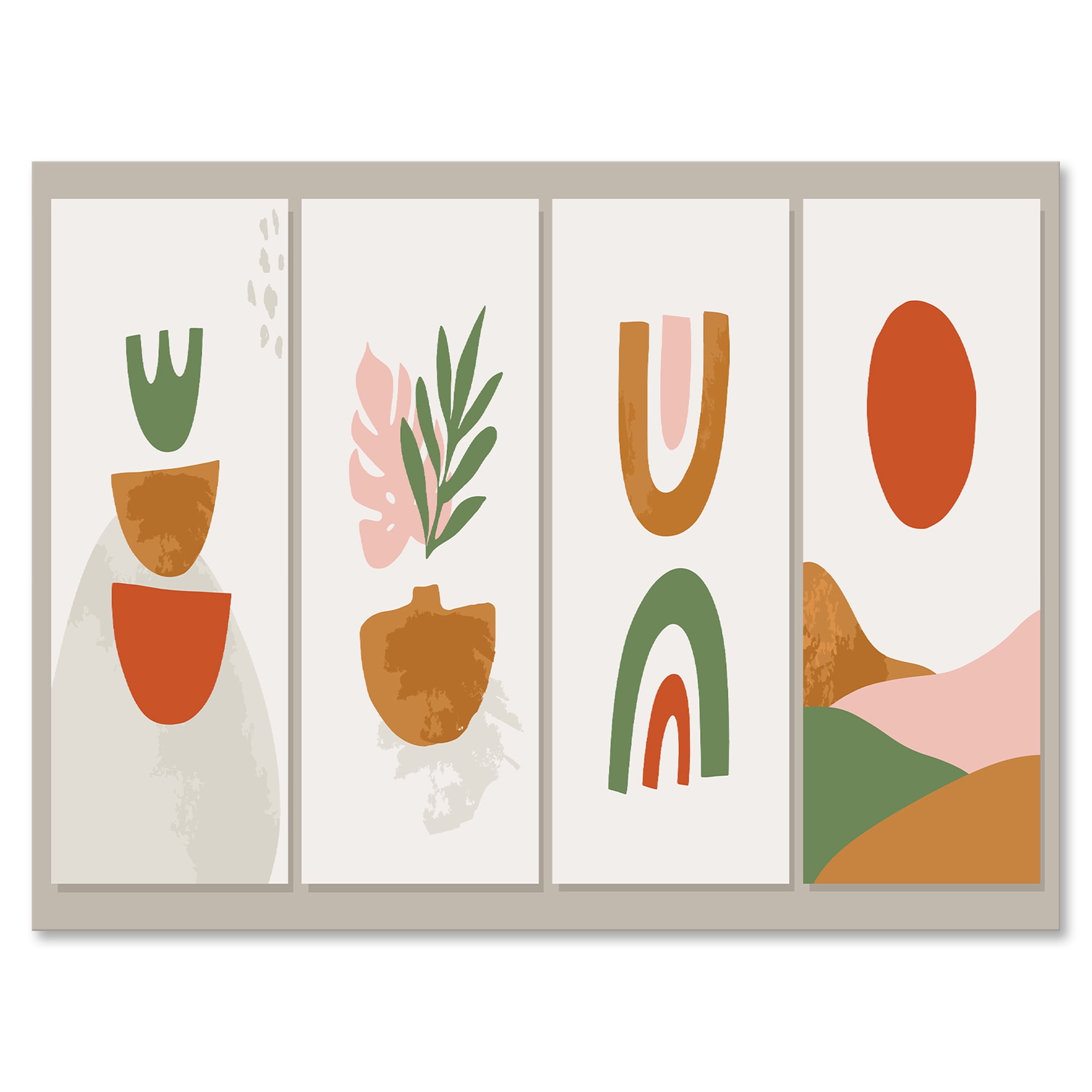 Designart ' Compostion Minimalistic of Organic Shapes VI ' Modern Canvas Wall Art Print