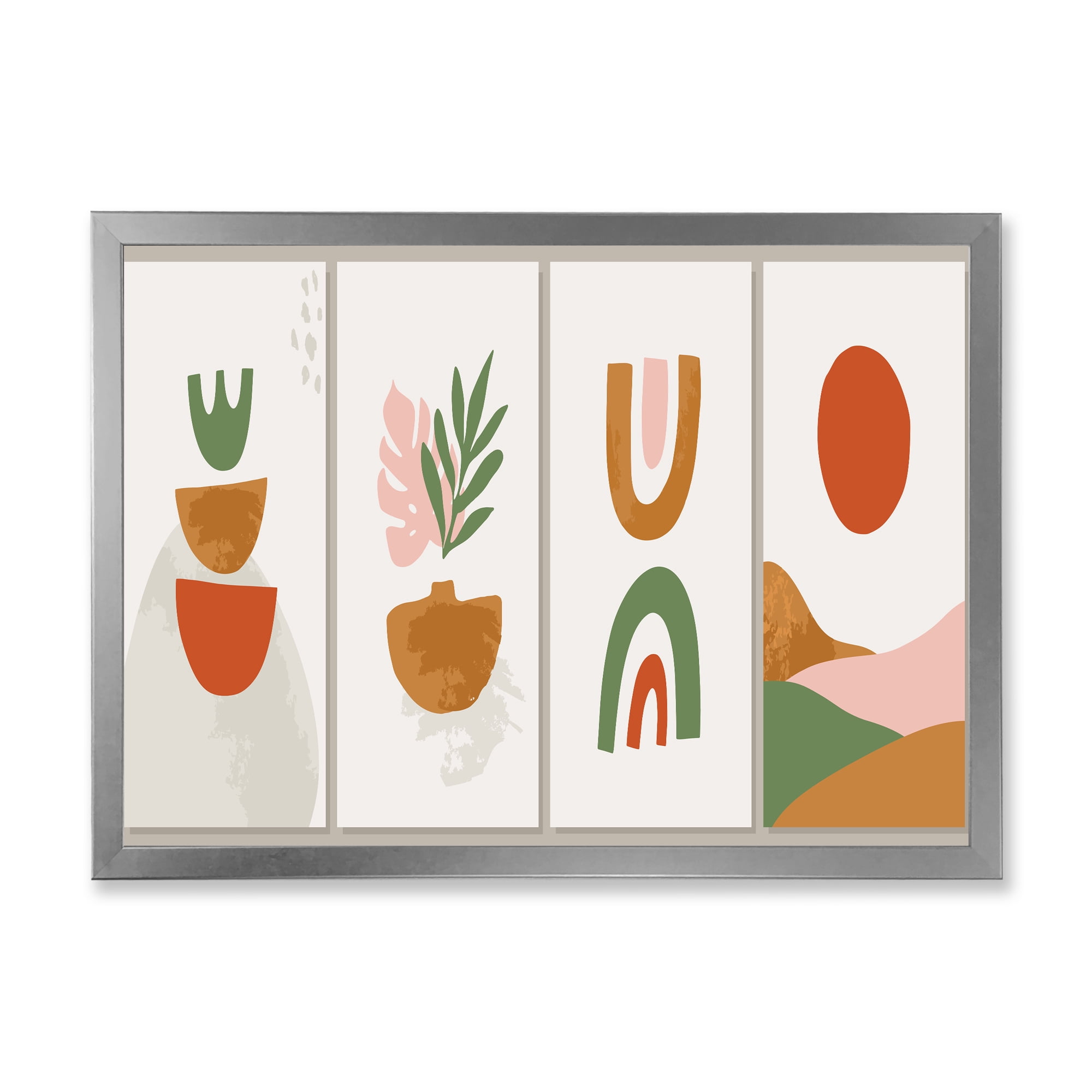 Designart 'Compostion Minimalistic of Organic Shapes VI' Modern Framed Art Print