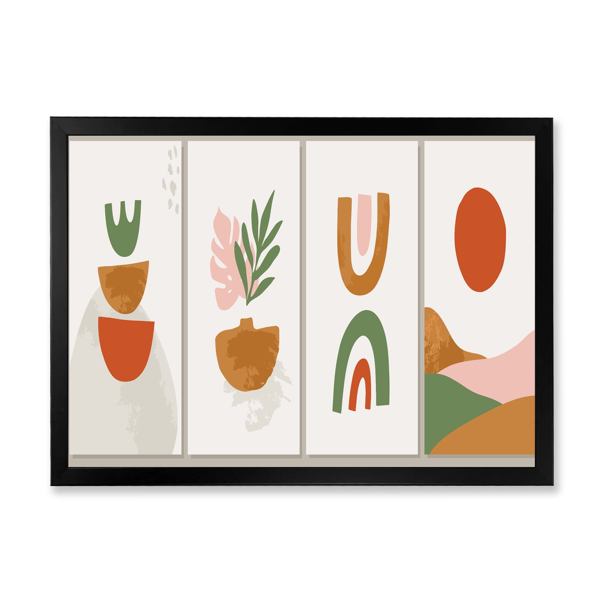 Designart 'Compostion Minimalistic of Organic Shapes VI' Modern Framed Art Print