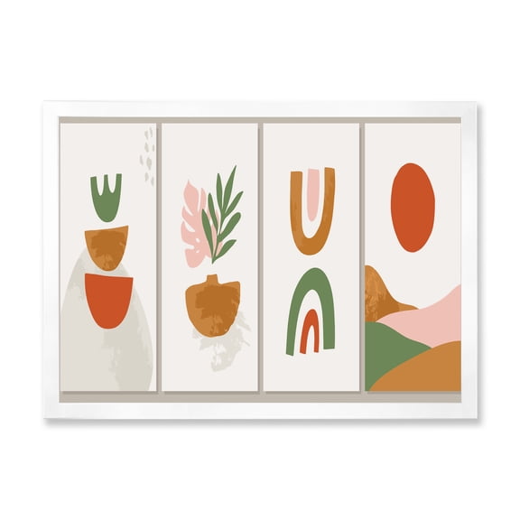 Designart 'Compostion Minimalistic of Organic Shapes VI' Modern Framed Art Print