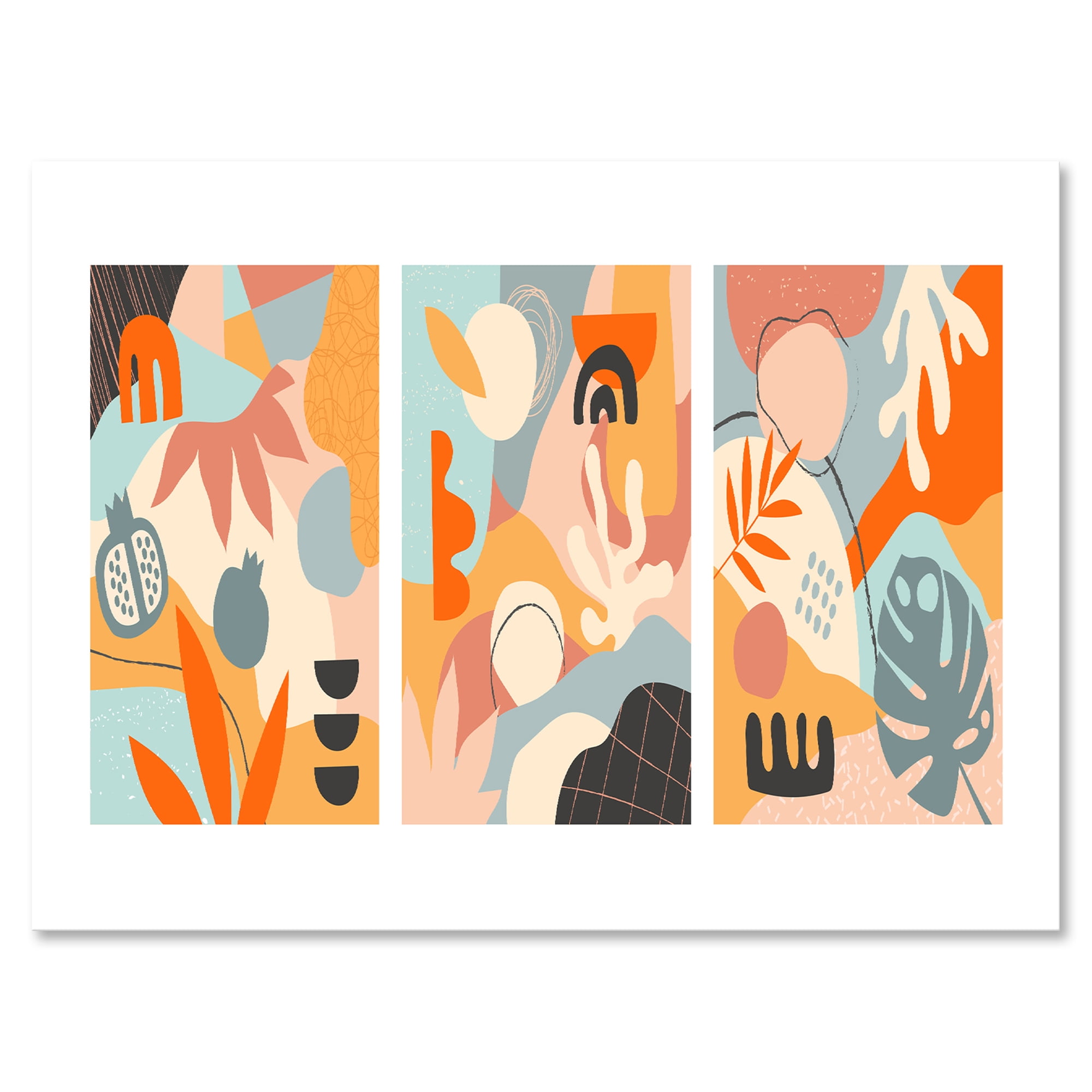 Designart ' Compostion Minimalistic of Organic Shapes VII ' Modern Canvas Wall Art Print