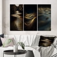 thumbnail image 1 of Designart "Concentric Sunlight Golden Waves II" Abstract Shapes Wall Art Set Of 3 - Transitional Gold Gallery Set For Office Decor, 1 of 6