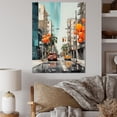 thumbnail image 1 of Designart "Concrete Jungle in Orange Beige Miami" Cityscapes Canvas Print, 1 of 5