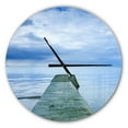 thumbnail image 1 of Designart 'Concrete Pier Under Cloudy Sky ' Modern wall clock, 1 of 3