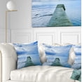 thumbnail image 1 of Designart Concrete Pier Under Cloudy Sky - Seascape Throw Pillow - 18x18, 1 of 5