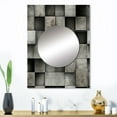 thumbnail image 1 of Designart "Concrete Wall Optical Art" Graphic Print Mirror Wall Decor - Modern Grey Abstract Dining Room Wall Mirror Art - 32" x 24" Inch, 1 of 5