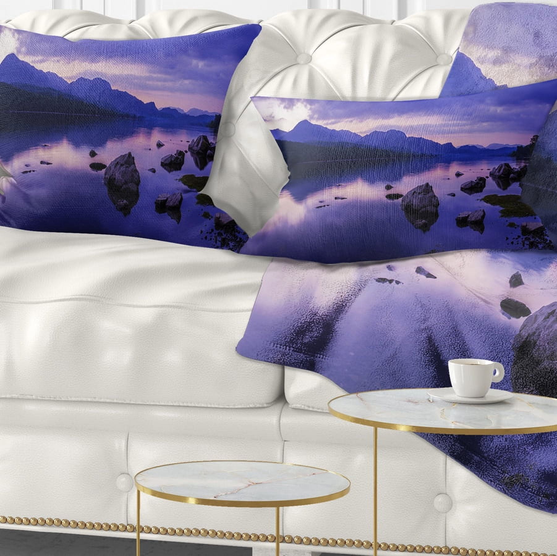 Designart Coniston Water in the Lake District - Landscape Printed Throw Pillow - 12x20