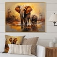 thumbnail image 1 of Designart "Connected Elephants" Animals Floater Framed Canvas Print, 1 of 7