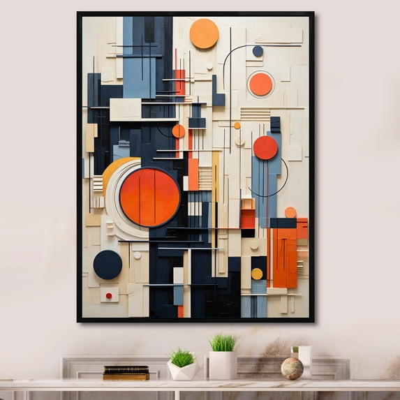 Designart "Constructed Horizons in Constructivism VII" Abstract Floater Framed Wall Decor