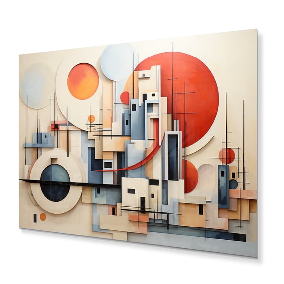 Designart "Constructed Horizons in Constructivism XIII" Constructivism Metal Art Living Room