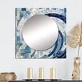 thumbnail image 1 of Designart "Constructing Blue Realms in Blue and Gold IV" Abstract Shapes Square Mirror For Wall Decor - Large Blue Square Printed Wall Mirror Art - Wall Mounted Square Large Mirror, 1 of 5