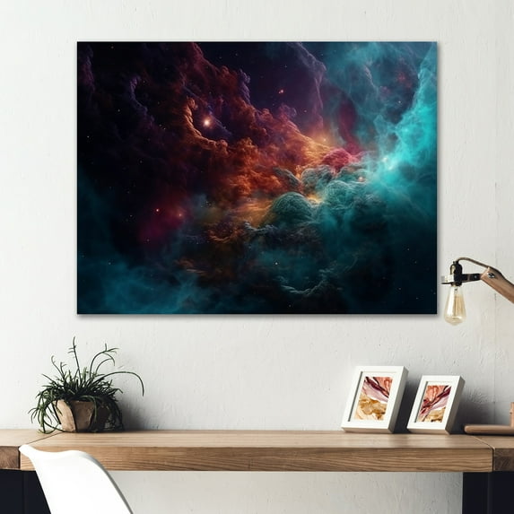 Designart "Contemplating Space VI" Space Metal Art Living Room