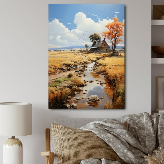 Designart "Contemplative Countryside at the Farmhouse" Landscape & Nature Wall Decor