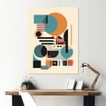 thumbnail image 1 of Designart "Contemplative Space Orange and Blue I" Minimalism Metal Wall Decor, 1 of 5