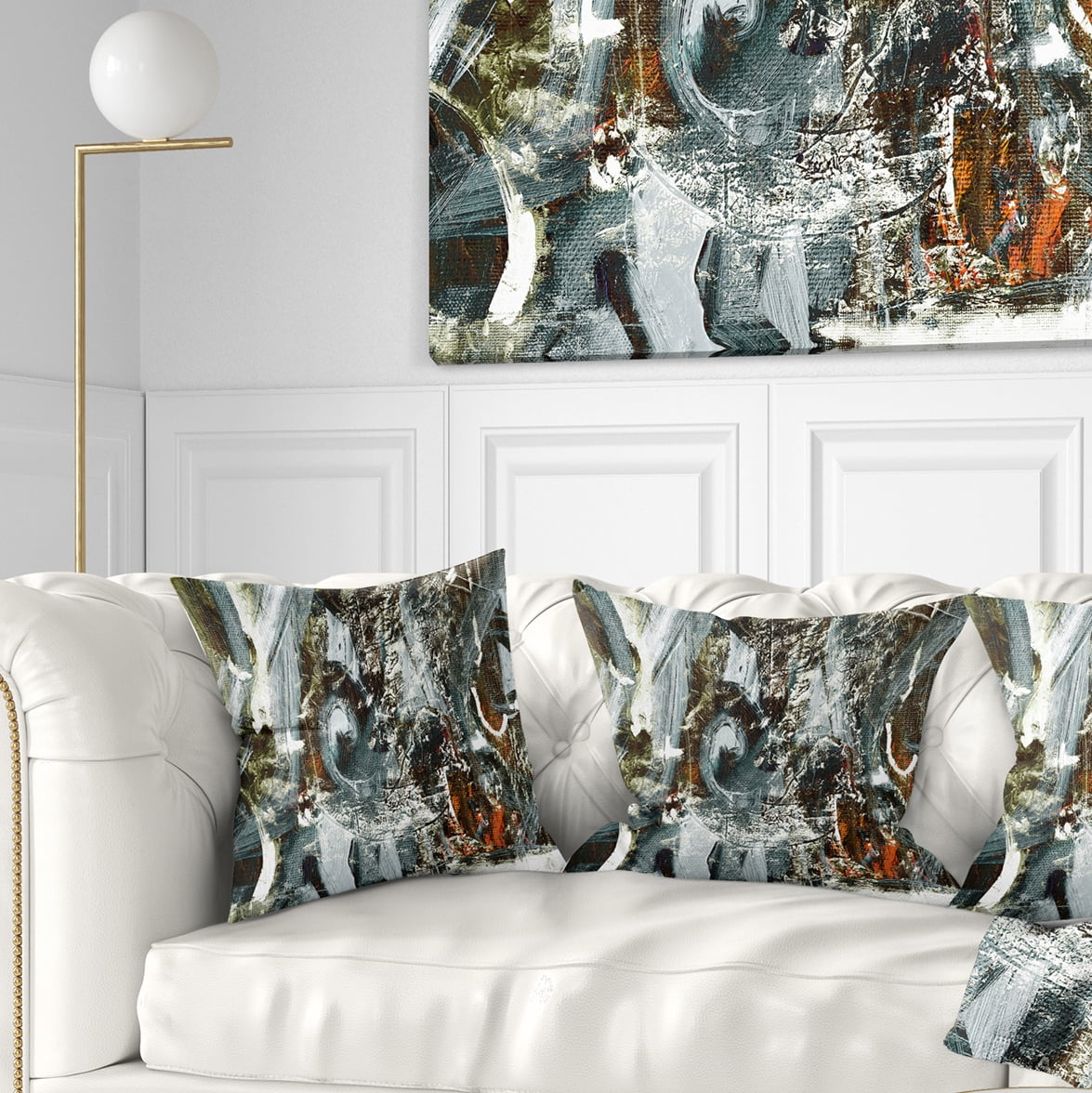 Designart Contemporary Abstract Design - Abstract Throw Pillow - 16x16