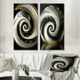 thumbnail image 1 of Designart "Contemporary Abstract Swirl I" Abstract Spirals Wall Art Set Of 2 - Black Abstract Canvas Set For Living Room Decor, 1 of 7