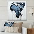 thumbnail image 1 of Designart "Contemporary African Map In Black And Blue" Africa Floater Framed Wall Art Prints, 1 of 5
