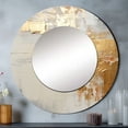 thumbnail image 1 of Designart "Contemporary Beige And Gold River Scenery" Coastal Ocean Rund Mirror For Wall Decor - Large Beige Round Print Mirror - Round Coastal Mirror - Wall Mounted Round Large Mirror - 29" x 29", 1 of 6