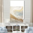 thumbnail image 1 of Designart "Contemporary Beige And Gold River Scenery VI" Coastal Ocean Wall Art Living Room, 1 of 7