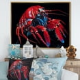 thumbnail image 1 of Designart "Contemporary Crimson Mantis Shrimp II" Coastal Coral Under Water Floater Framed Canvas Wall Art, 1 of 5