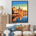 thumbnail image 1 of Designart "Contemporary Delhi Riverside Art" City Floater Framed Canvas Wall Art, 1 of 5