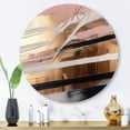 thumbnail image 1 of Designart "Contemporary Forms Gold and Pink I" Abstract Metal Round Wall Art, 1 of 5