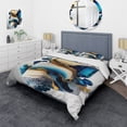 thumbnail image 1 of Designart "Contemporary Geode Abstraction" Animals Bedding Covert Set - Abstract Marble Gold Abstract Bed Set With 1 Sham, 1 of 6