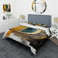 thumbnail image 1 of Designart "Contemporary Green Art Deco IV" Modern Bedding Covert Set - Abstract Transitional Green Abstract Bed Set With 2 Shams, 1 of 6