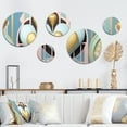 thumbnail image 1 of Designart "Contemporary Pastel Gold Radiating Heart II" Romantic Abstract Metal Wall Art Set of 5 Piece, 1 of 5