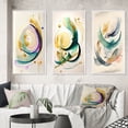 thumbnail image 1 of Designart "Contemporary Purple Spiral" Modern Framed Wall Art Set Of 3 - Purple Abstract Spirals Frame Canvas Set For Living Room Decor, 1 of 6