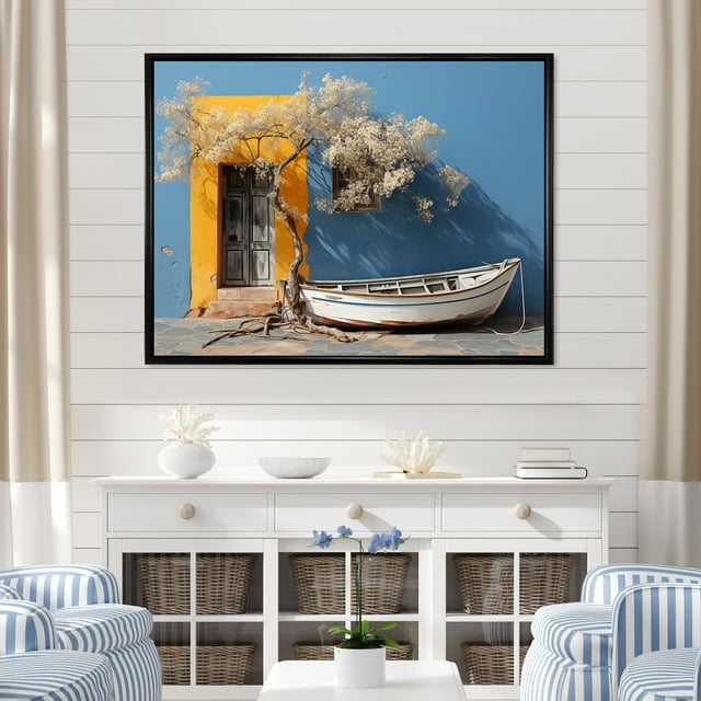 Designart "Contemporary Scenic Coastal Photography" Coastal Windows Floater Framed Wall Decor