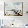thumbnail image 1 of Designart "Contemporary Watercolor Horizon With A Pier II" Coastal Pier Floater Framed Canvas Prints, 1 of 5
