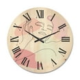 thumbnail image 1 of Designart 'Continuous One Line Portrait of Woman' Modern Wood Wall Clock, 1 of 5