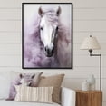 thumbnail image 1 of Designart "Contours Pink and White Horse" Animals Floater Framed Wall Art Living Room, 1 of 7