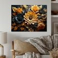 thumbnail image 1 of Designart "Contrasting Beauty Yellow Flower Papercut" Abstract Botanicals Metal Wall Decor, 1 of 5