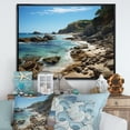 thumbnail image 1 of Designart "Contrasting Black Beach II" Nautical & Beach Floater Framed Canvas Print, 1 of 7