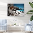 thumbnail image 1 of Designart "Contrasting Black Beach III" Nautical & Beach Floater Framed Wall Decor, 1 of 7