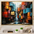 thumbnail image 1 of Designart "Contrasting Chroma Hardedge Art wall art" Modern Floater Framed Wall Decor, 1 of 7