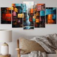 thumbnail image 1 of Designart "Contrasting Chroma Hardedge Art wall art" Modern Metal Art Print Set, 1 of 5