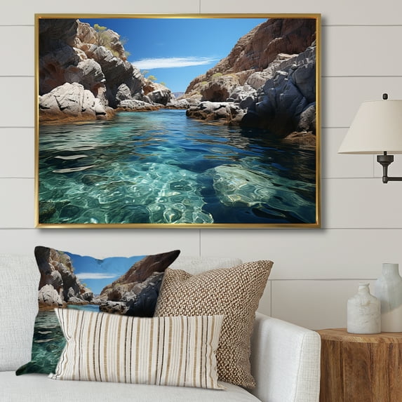 Designart "Contrasting Views of Melia, Greece" Landscapes Floater Framed Wall Decor