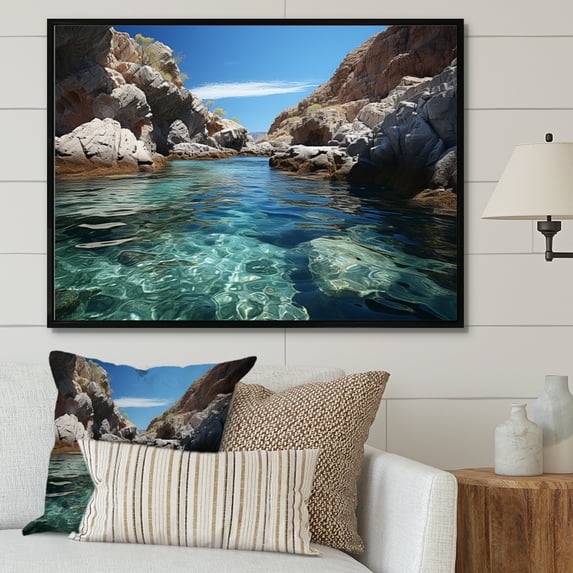 Designart "Contrasting Views of Melia, Greece" Landscapes Floater Framed Wall Decor