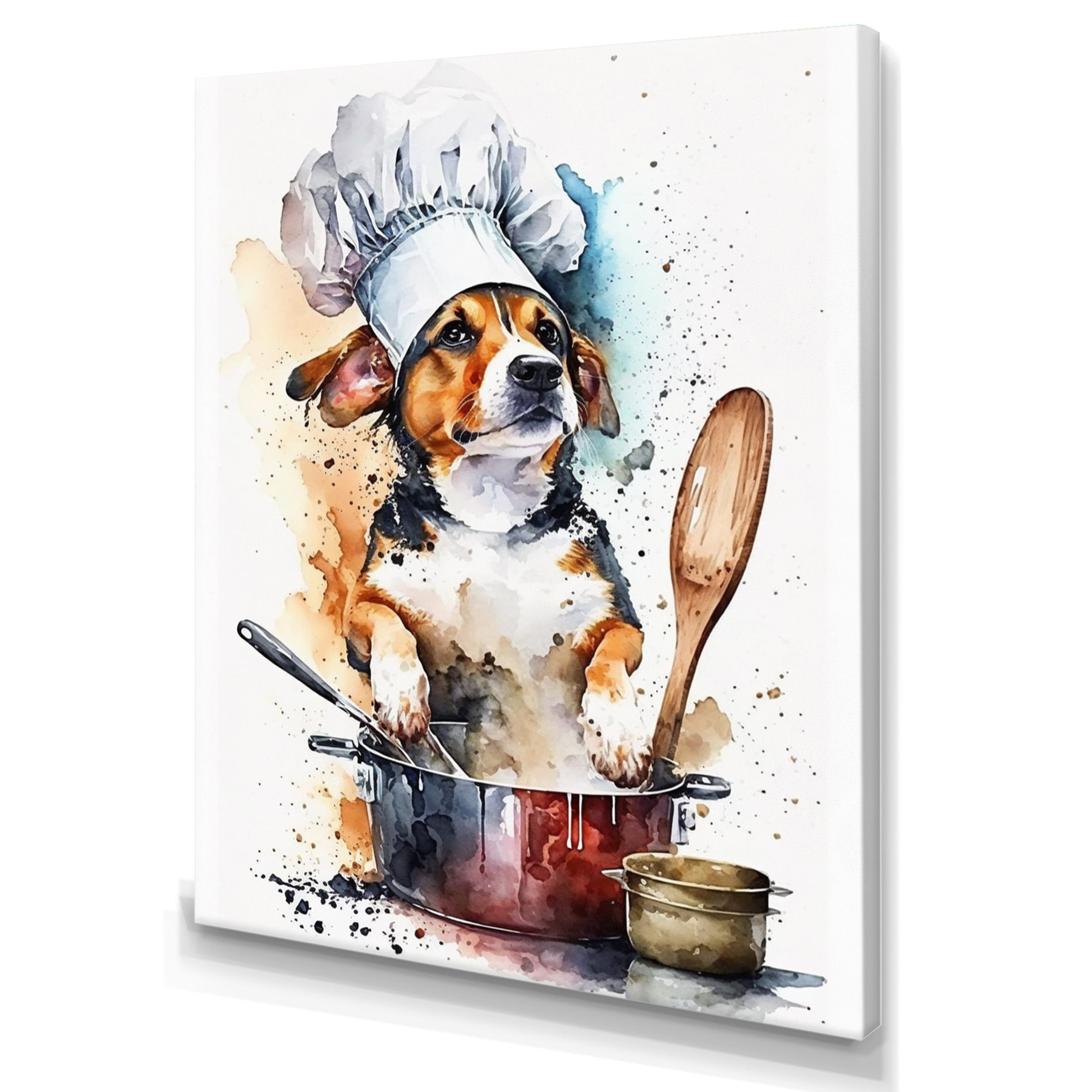 Designart Cooking Dog In The Kitchen I Canvas Wall Art