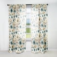 thumbnail image 1 of Designart "Cool Grey Blue Floral Sleekness" Floral White Curtain 1 Panel, 1 of 6