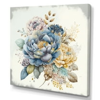 Designart Cool Tone Blooming Bouquet III Canvas Wall Art
