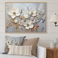 thumbnail image 1 of Designart "Cool Tone Floral Collection IV" Seasonal Flowers Floater Framed Canvas Wall Art, 1 of 5