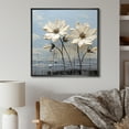 thumbnail image 1 of Designart "Cool Toned Sunflower Emergence" Sunflowers Floater Framed Canvas Prints, 1 of 5
