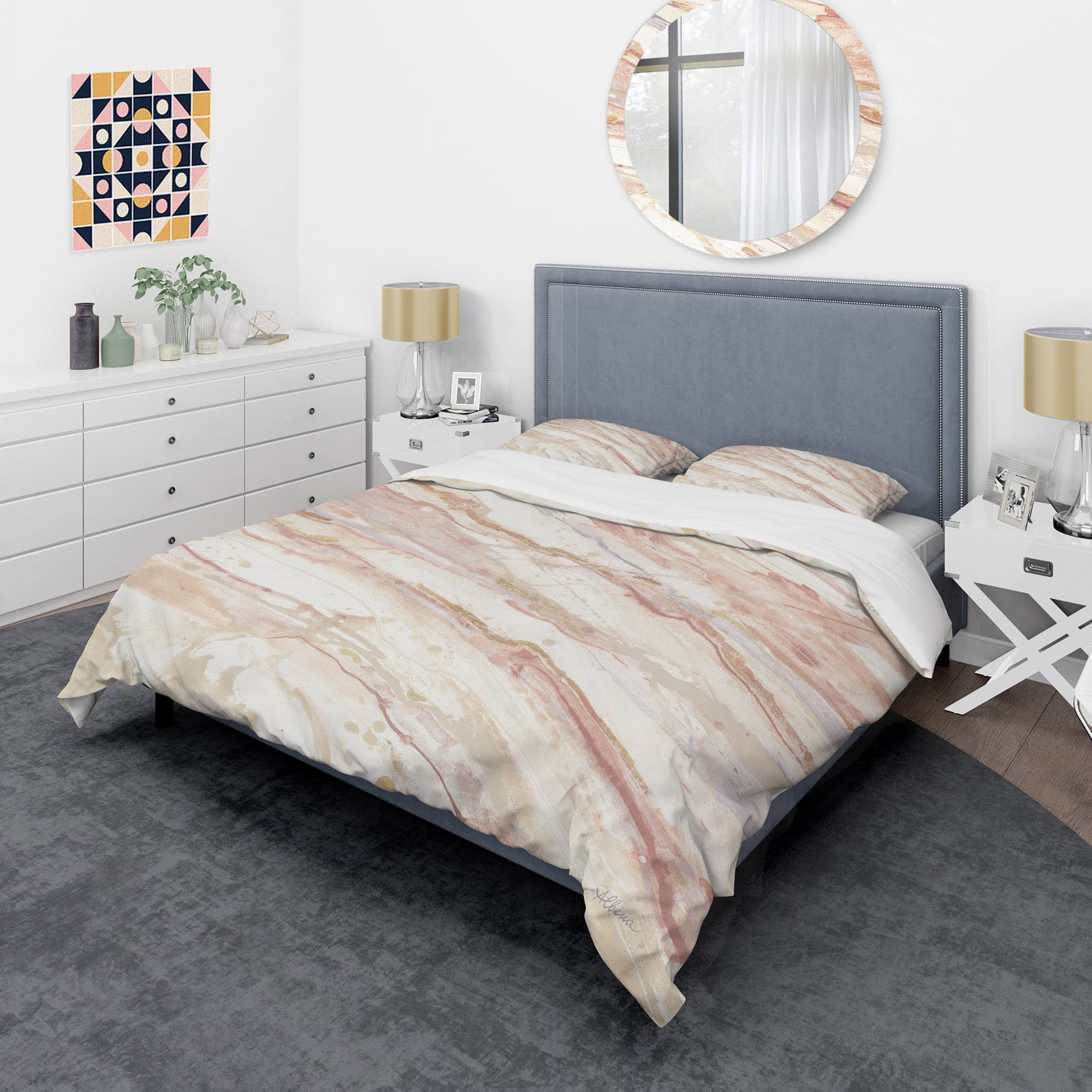 Designart 'Copper Dreams watercolor' Shabby Duvet Cover Set